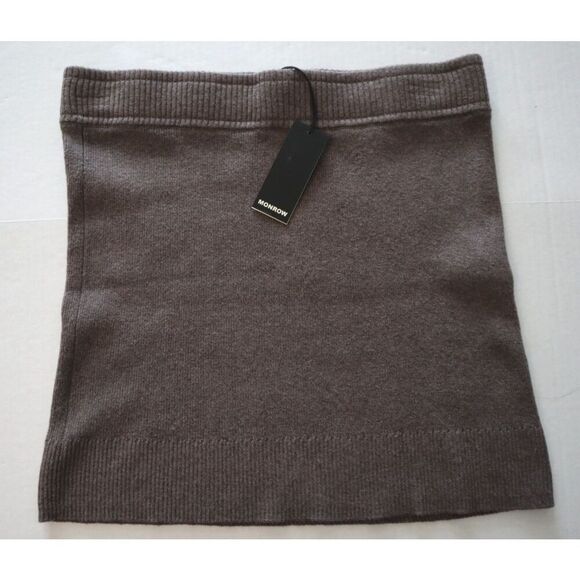 Monrow x Revolve HS0040 Women's Sz S Brown Rib Cashmere Sweater Mini Skirt - Picture 1 of 6
